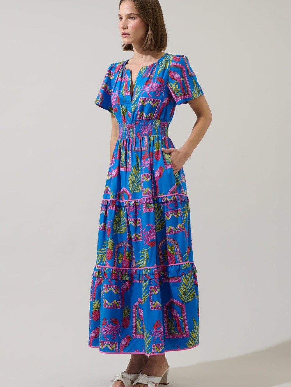 SugarLips Bally Tropical Ernie Tiered Maxi Dress M new - Picture 5 of 7